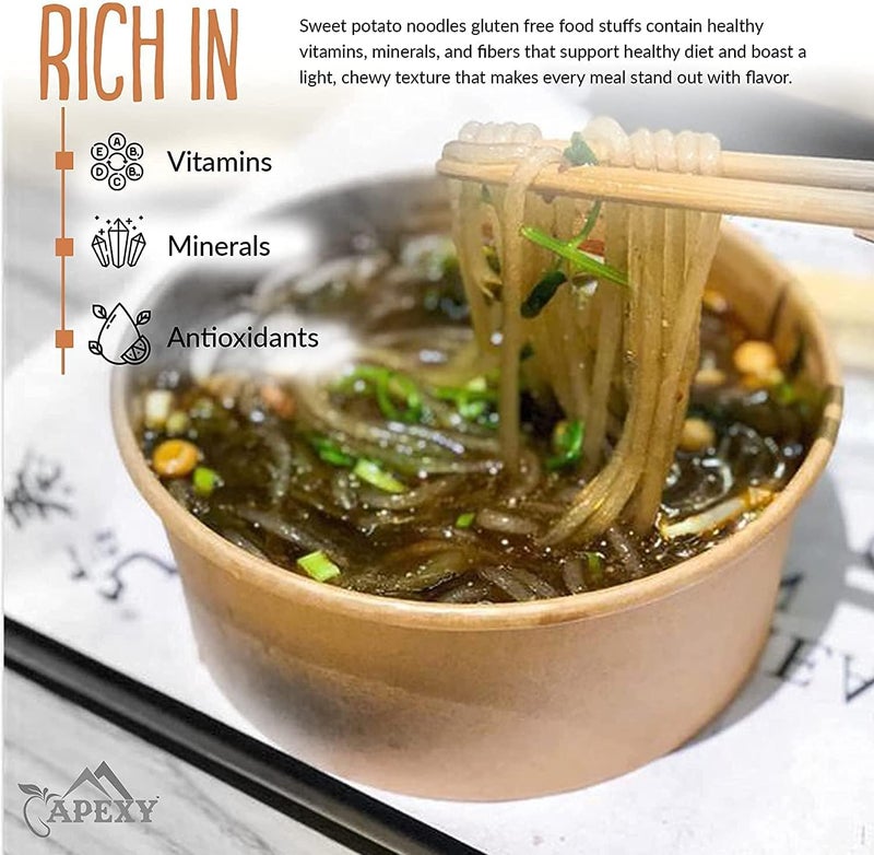 APEXY Japchae Sweet Potato Noodles - Gluten-Free, Fat-Free, 10.58oz - Image 5
